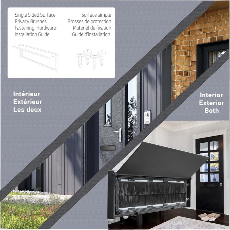 Draft Dodger 11.5" Insulated Universal Single Side Surface Mount Matte Black Mail Slot - Image 5