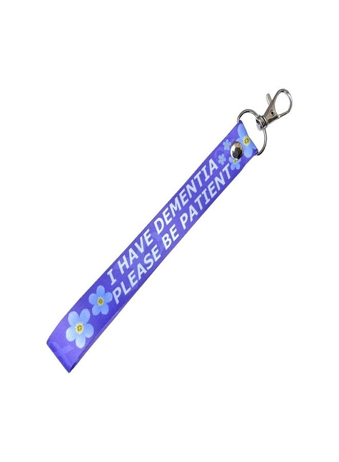 Inking House I have Dementia please be patient Lanyard & Key tag SET - neck strap, ID holder Forget me not hidden Disability, Purple - Image 2