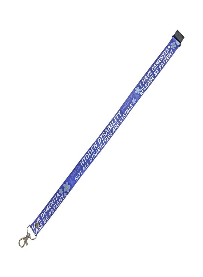 Inking House I have Dementia please be patient Lanyard & Key tag SET - neck strap, ID holder Forget me not hidden Disability, Purple - Image 4