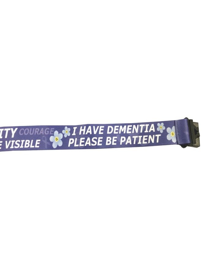 Inking House I have Dementia please be patient Lanyard & Key tag SET - neck strap, ID holder Forget me not hidden Disability, Purple - Image 5
