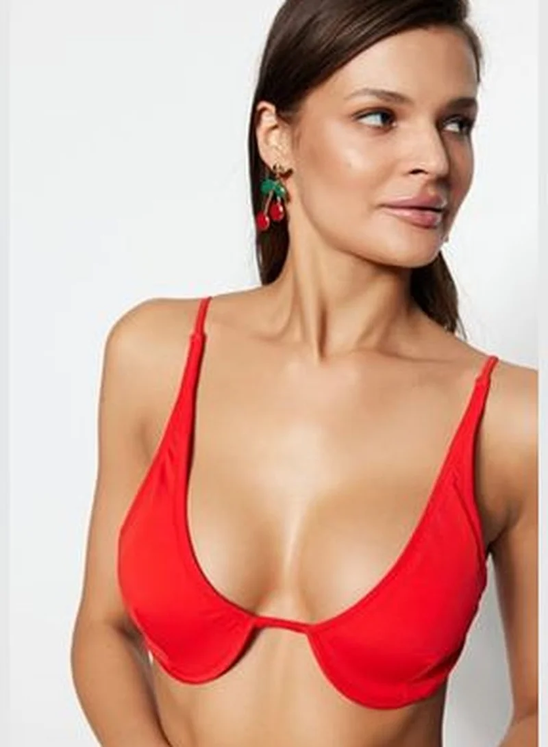 trendyol Red Underwire Bikini Top TBESS23BU00061