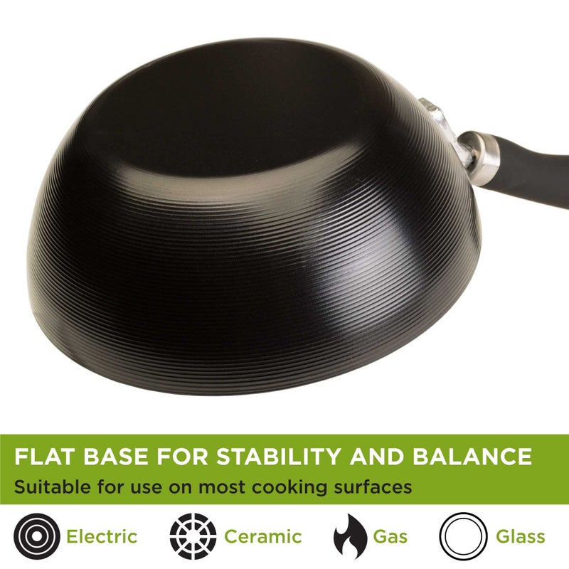 Ecolution Non-Stick Carbon Steel Wok with Soft Touch Riveted Handle, 8",Black - Image 5