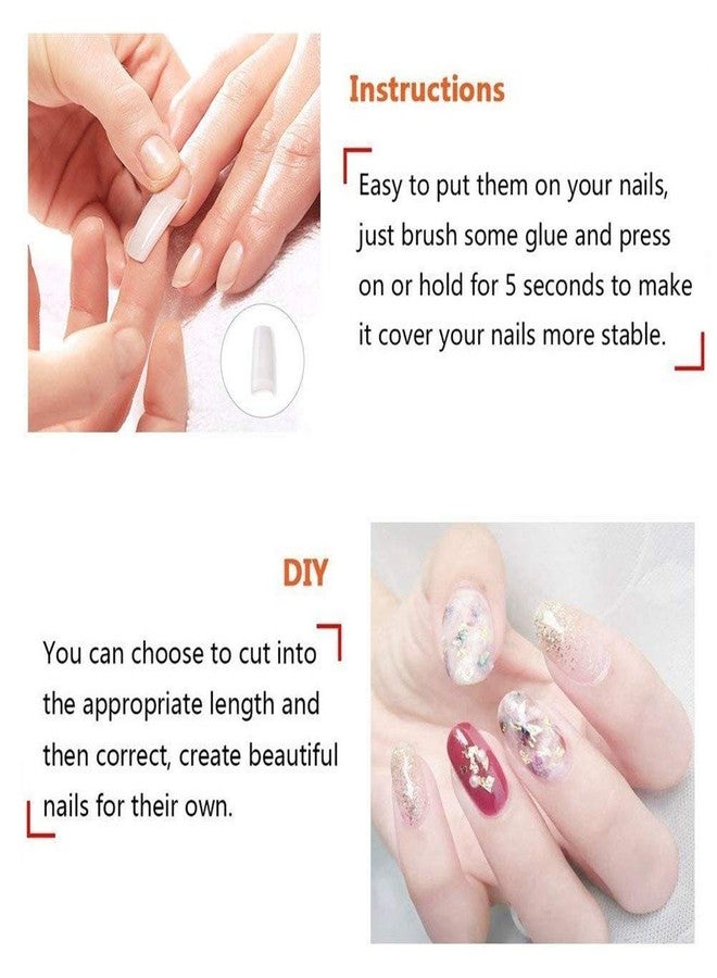 Calitate24 Artificial Nails Set with Glue 100 Pcs Acrylic Fake Nails with 3g Nail Glue and Nail Art Sticker - Image 3