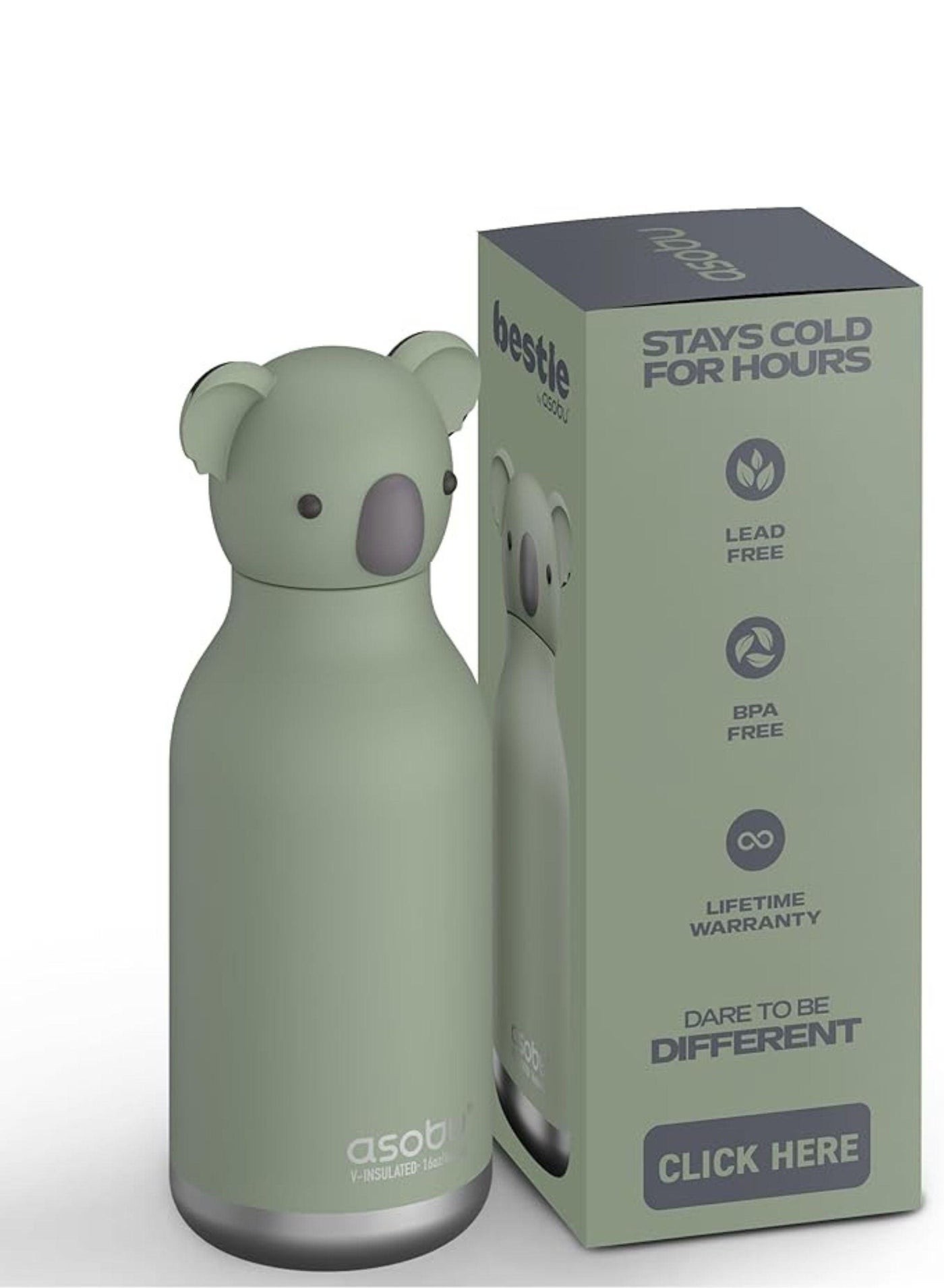 asobu Koala with Brush Bestie Animal Bottle
