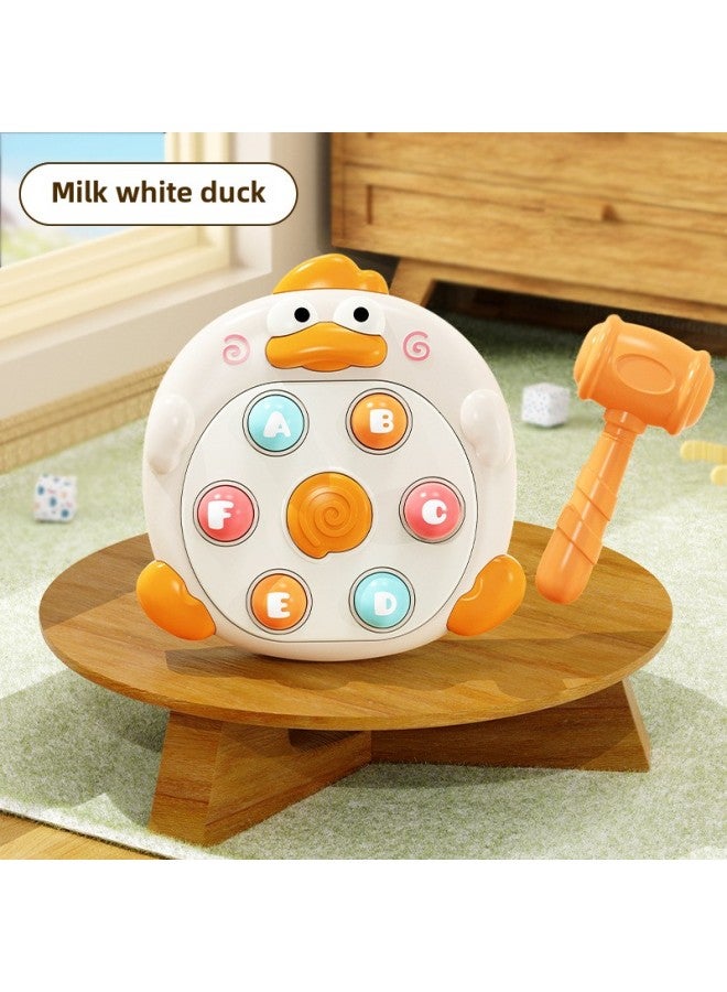 Adorable Duck Hamster Tapping Decompression Toys Baby Educational Cute Parent-child Interaction 0-3 Years Old Early Education-Color:White Cute Duck (with A Hammer) - Image 1