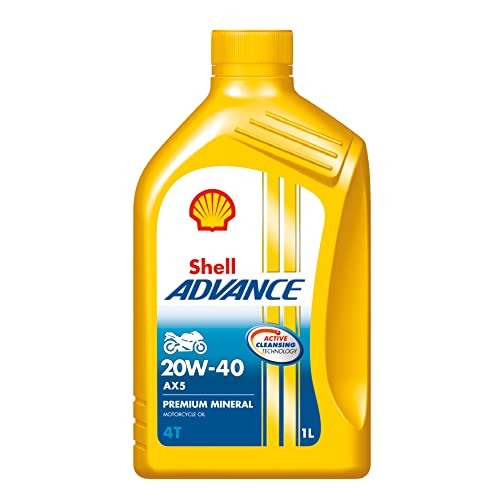 Shell Advance AX5 4T 20W-40 API SL Premium Mineral Motorbike Engine Oil (1 L) - Image 1