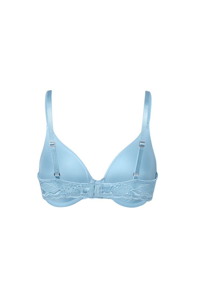 Tchibo Women Solid Non Padded Wired Bra, Light Blue - Image 3