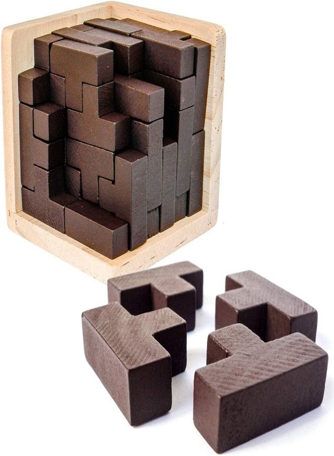 SHUYUE Wooden Brain Teaser Puzzles Box Brain Teasers Wooden Puzzle T-Shaped Geometric Intellectual Jigsaw Logic Cube Puzzles Mind Games for Kids and Adults - Image 1