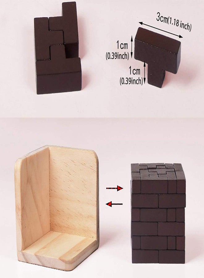 SHUYUE Wooden Brain Teaser Puzzles Box Brain Teasers Wooden Puzzle T-Shaped Geometric Intellectual Jigsaw Logic Cube Puzzles Mind Games for Kids and Adults - Image 3