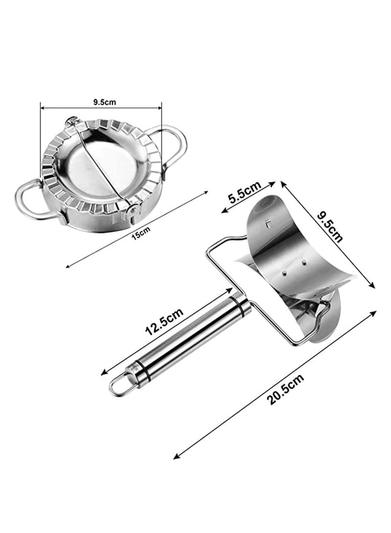 Dumpling maker 3 Pieces 9.5 cm Stainless Steel, moulds Chinese Cutter Pie Ravioli Empanadas Press Mold Kitchen Accessories dough - Image 4