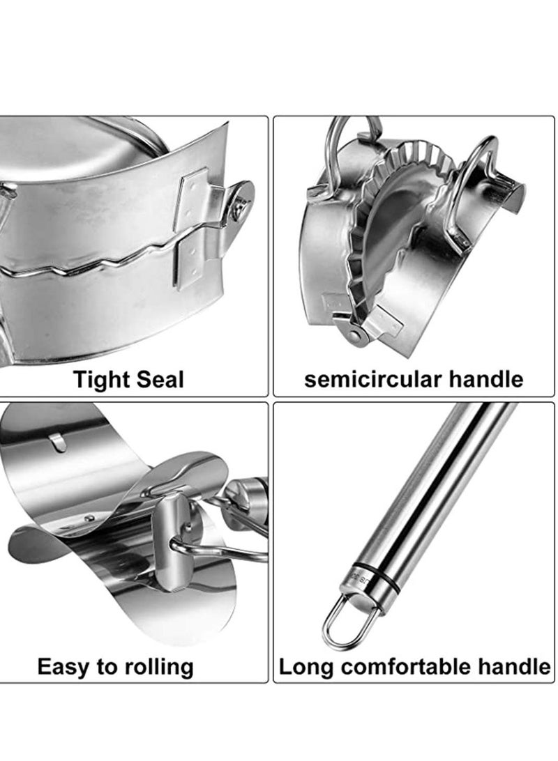 Dumpling maker 3 Pieces 9.5 cm Stainless Steel, moulds Chinese Cutter Pie Ravioli Empanadas Press Mold Kitchen Accessories dough - Image 5