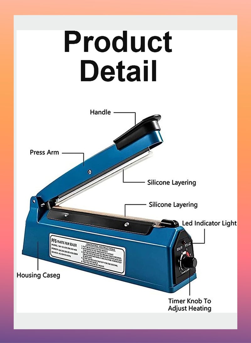 Toshionics 300 mm Electric Handheld Food Vacuum Sealer Heat Sealing Packaging Machine for Plastic Packets Pouches and Poly Bags Home Kitchen - Image 3