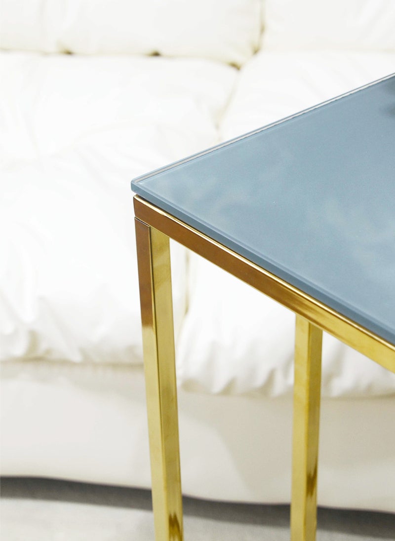 Sharpdo طاولة قهوة مربعة، غرفة معيشة حديثة بسيطة، زجاج مقسى منزلي، طاولة جانبية بأسلوب فاخر خفيف - Image 2