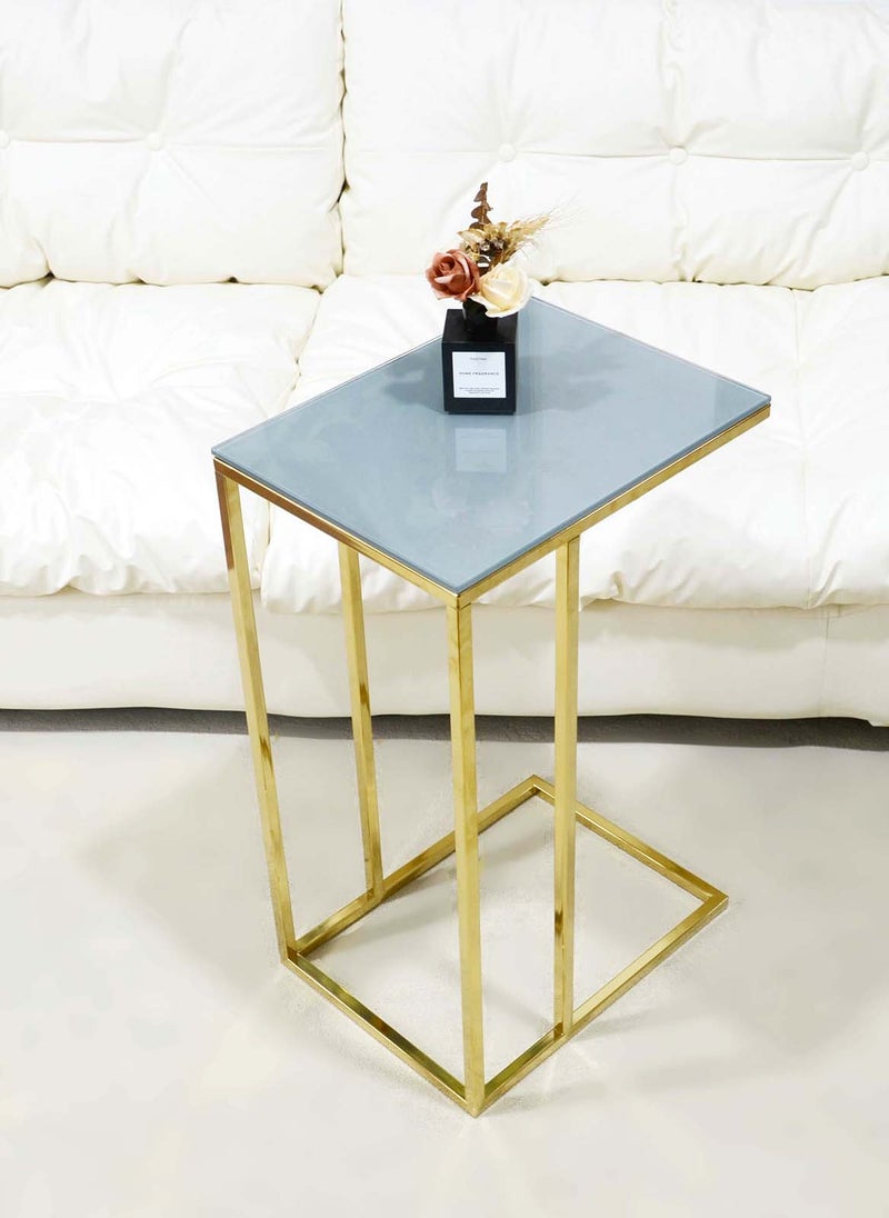 Sharpdo طاولة قهوة مربعة، غرفة معيشة حديثة بسيطة، زجاج مقسى منزلي، طاولة جانبية بأسلوب فاخر خفيف - Image 1