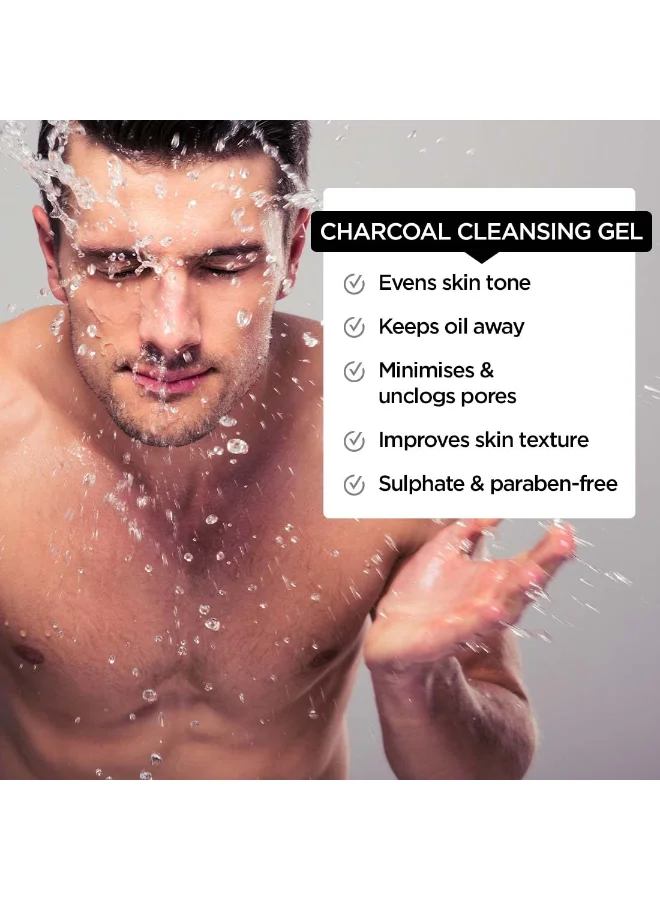 ذا مان كومباني Activated Charcoal Tan Removal Cleansing Gel For Oil Control And Glowing Skin - 100Ml