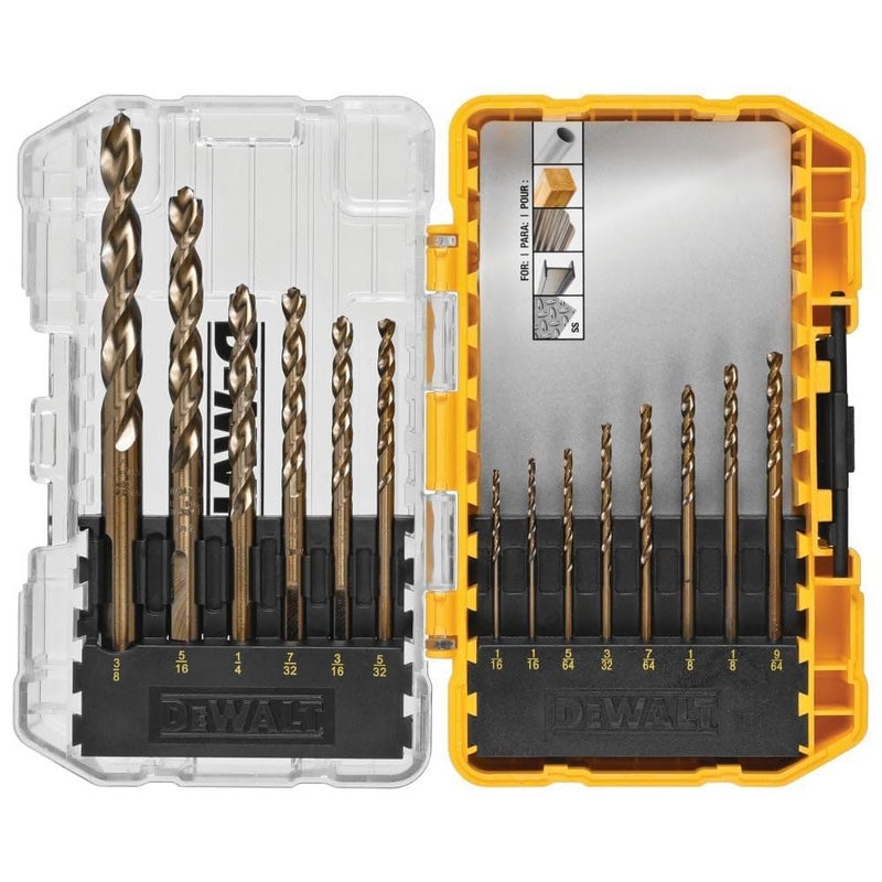 DEWALT DEWALT Cobalt Alloy Steel Drill Bit Set with Pilot Point, 14-Piece (DWA1240)  - Image 1