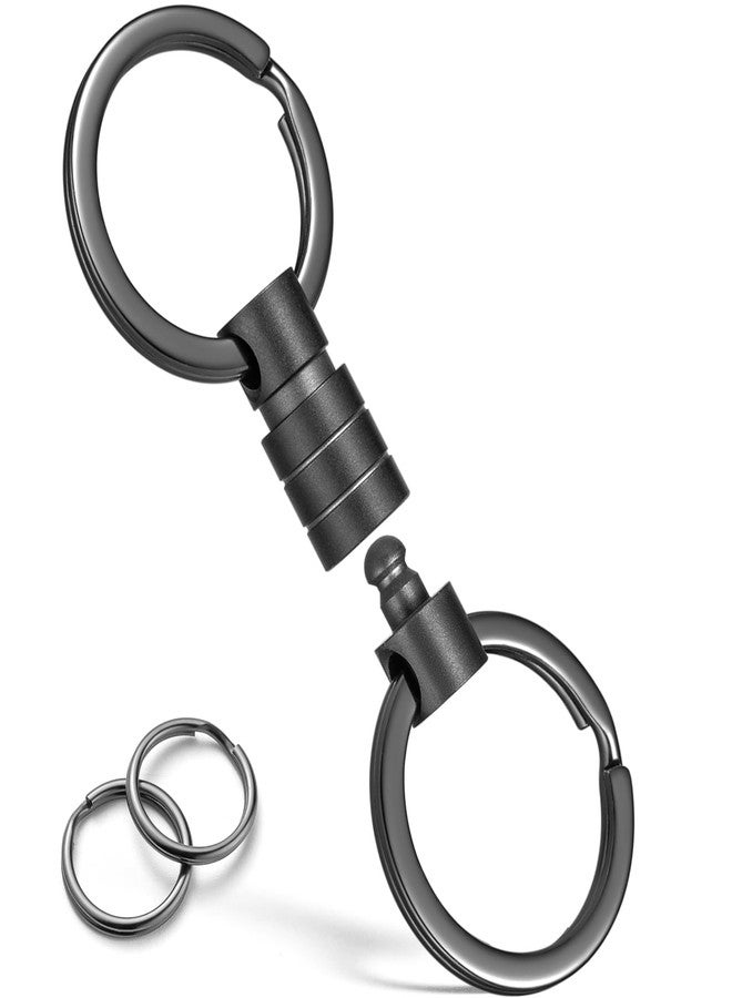 FEGVE Titanium Small Quick Release Keychain, Pull Apart Detachable Keychain with 4 Key Rings for Men and Women - Image 1