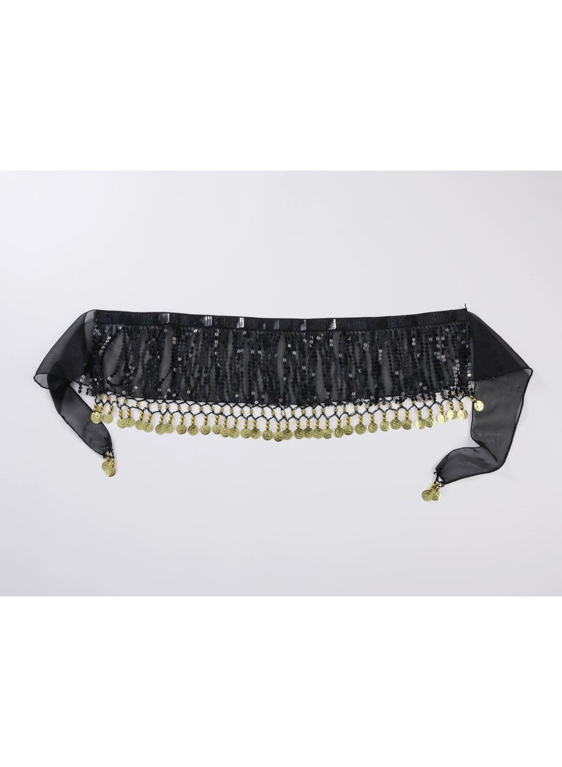 أوشحة رقص شرقي نسائية للرقص الشرقي للنساء وشاح شيفون متدلي للرقص الشرقي مع شرابة عملة معدنية - Image 3