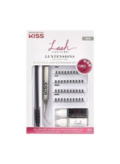 Lash Couture LuXtensions Collection 3D DIY Faux Lash Extensions Kit, with Semi-Permanent Lash Adhesive, Adhesive Remover, Precision Tweezer, Spoolie Mascara Wand, and 40 Lash Clusters