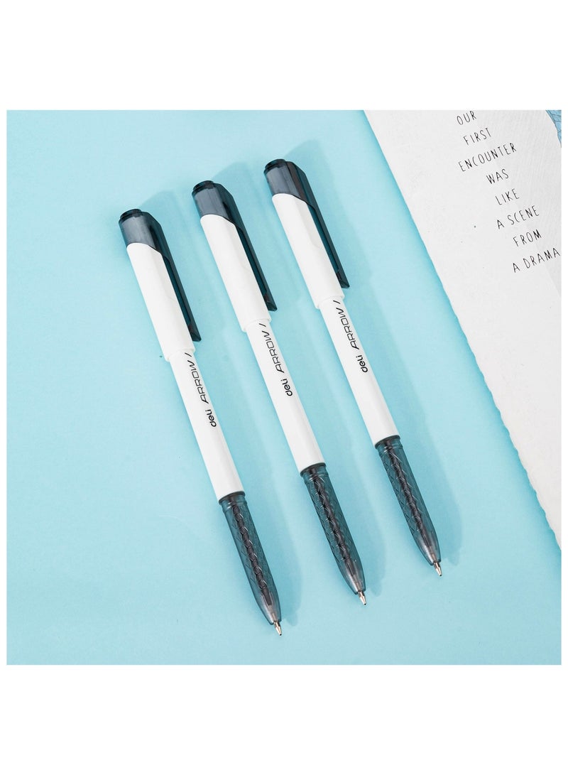 Deli 12-Piece Arrow Ballpoint Pen 0.7mm Tip Black Ink - Image 2