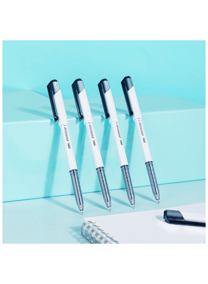 Deli 12-Piece Arrow Ballpoint Pen 0.7mm Tip Black Ink - Image 3