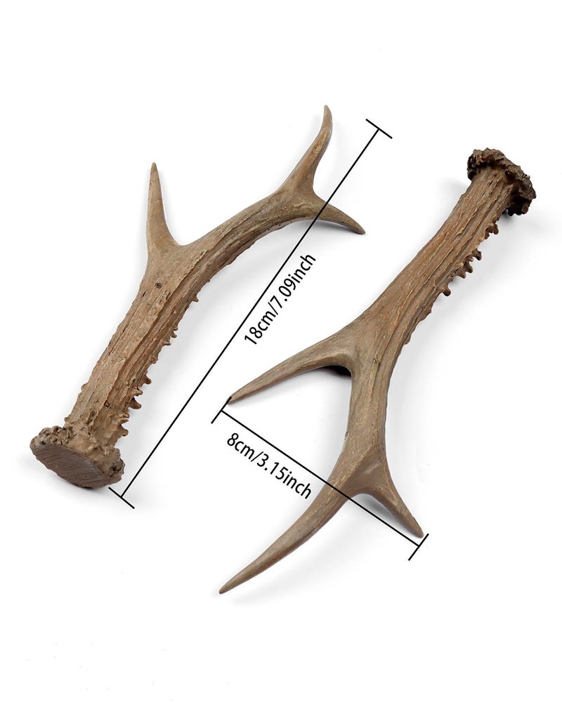 L'VOW Tribal Deer Antlers Decor - 2Pc Resin Antler Ornaments for LARP Accessories, Barbarian Cosplay, Viking Weddings, Parties(Brown) - Image 2