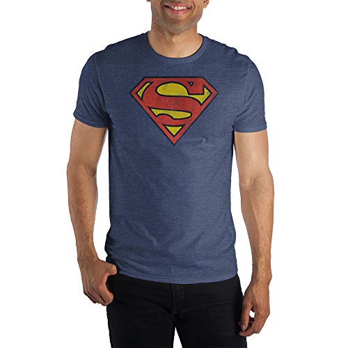 Bioworld Superman Logo Men's Navy Tee - Classic DC Comic Graphic T-Shirt, Cotton-Medium - Image 3