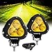 Auxbeam 4in 90W Led Amber Fog Light Super Bright 9000LM LED Off Road Light Yellow Spot Flood Combo Triangle Led Pod for Jeep Motorcycle SUV Trucks Boat - Image 2