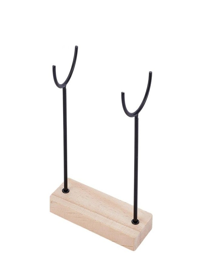 AHANDMAKER Crystal Stone Holder Display Stand Jewelry Organizer Stand with Wooden Base Detachable Jewelry Wrap Watch Organizer Holder for Necklaces Rings Bracelets Keychains Storage - Image 1