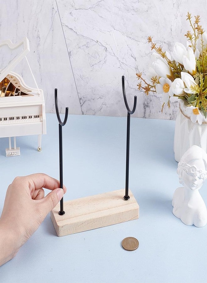 AHANDMAKER Crystal Stone Holder Display Stand Jewelry Organizer Stand with Wooden Base Detachable Jewelry Wrap Watch Organizer Holder for Necklaces Rings Bracelets Keychains Storage - Image 4