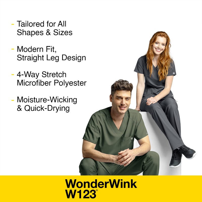 WINK Scrubs for Men, W123, Flat Front Cargo Pants with Full Zipper Fly and 9 Pockets - Image 5