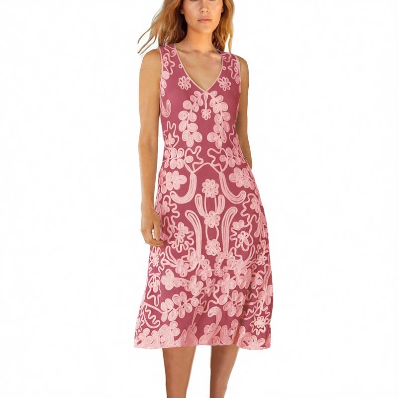 Women's Ethnic Print Loose Fit Long Maxi Dress - Image 2