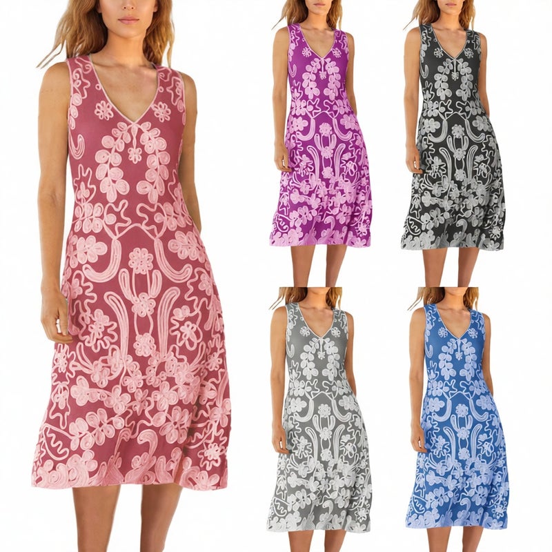 Women's Ethnic Print Loose Fit Long Maxi Dress - Image 1