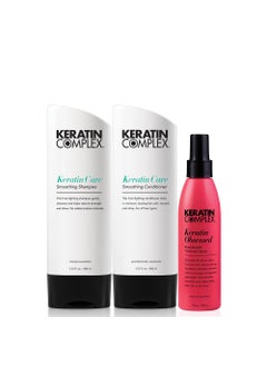 KERATIN COMPLEX Keratin Complex Care Retail Kit: (1) 13.5 fl oz Care Shampoo; (1) 13.5 fl oz Care Conditioner; (1) 5 fl oz Keratin Obsessed 