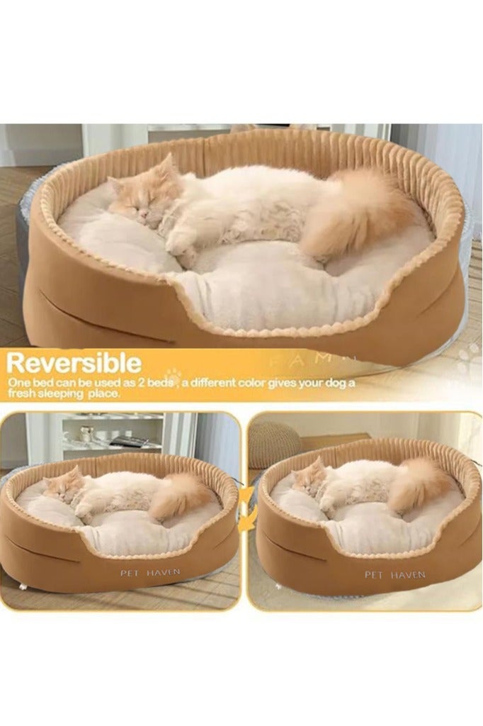 Small Dog Bed for Small Dogs, Cat Beds for Indoor Cats Washable, Orthopedic Dog Bed, Warming Soft Calming Sleeping Puppy Bed Durable Pet Bed with Anti-Slip Bottom(65*50*20cm) - Image 2