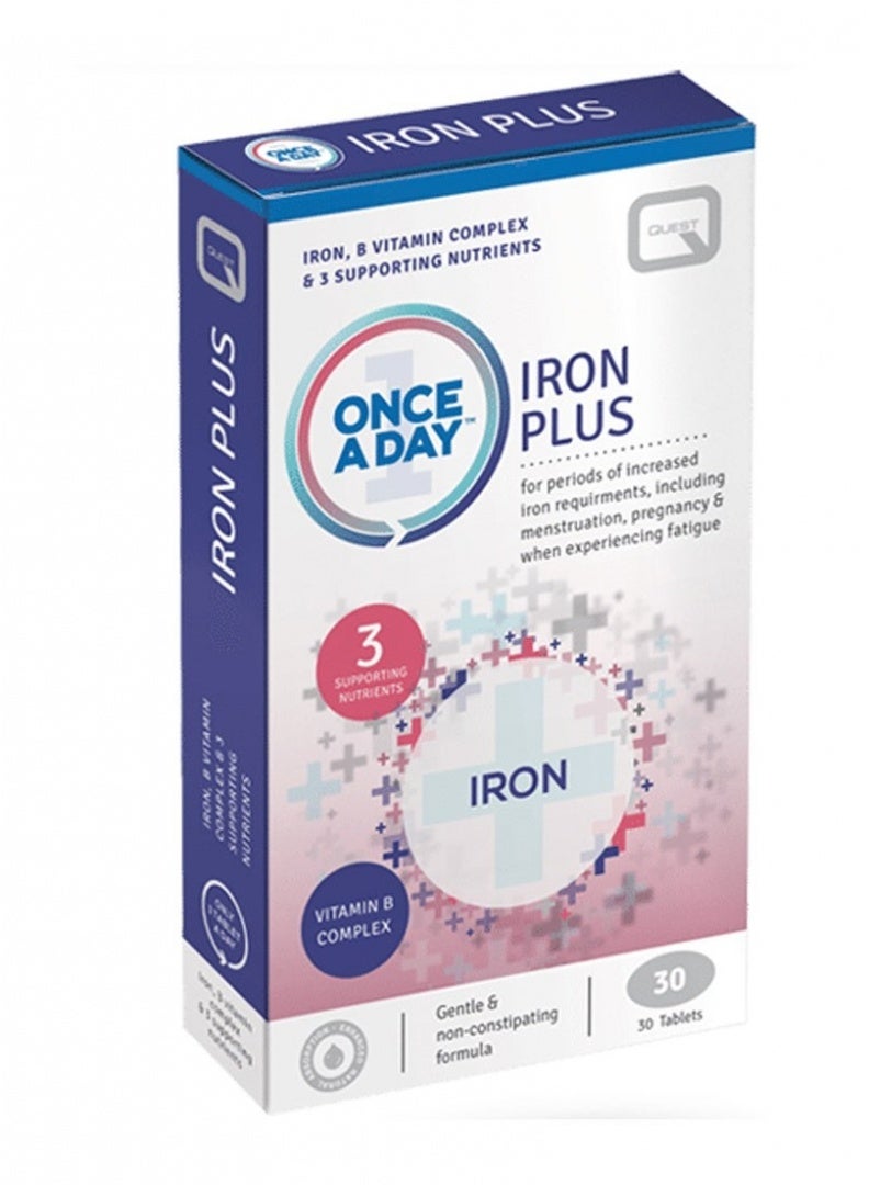 Quest Once A Day Iron Plus Helps reduce tiredness and supports red blood cell formation, 30S