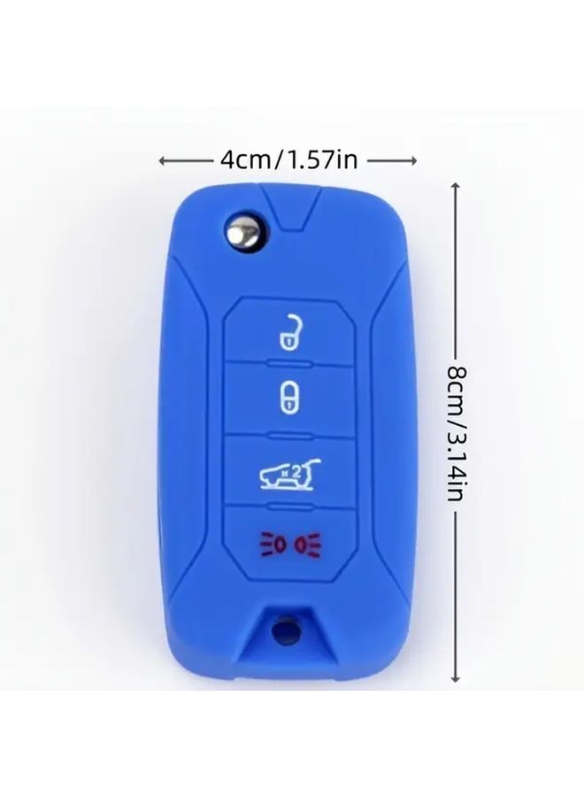 Black Key Case Cover For 4 Buttons Folding Remote Jeep Car 2016 - Image 2