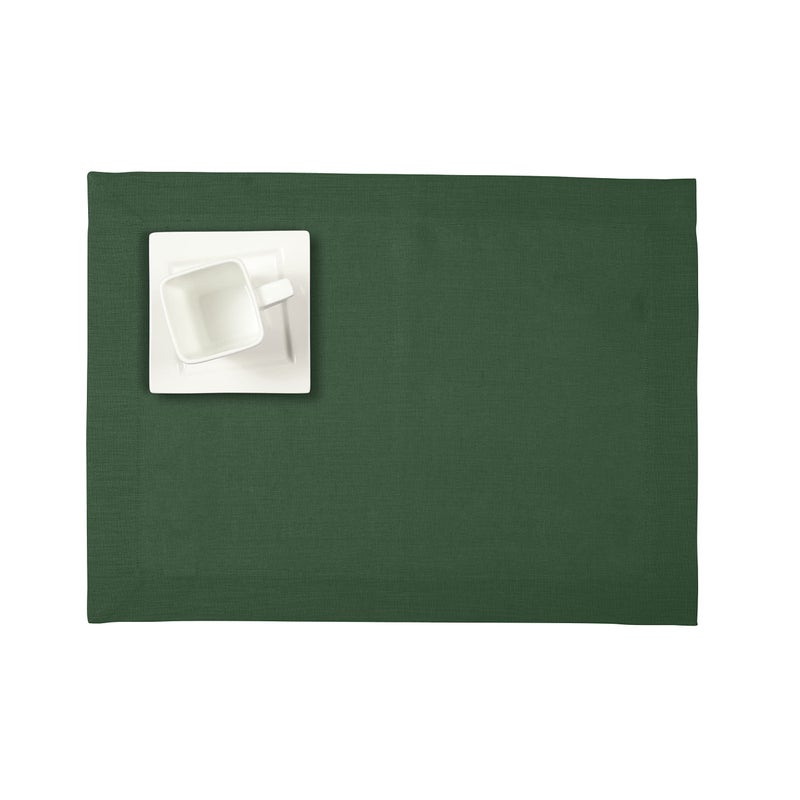 D'Moksha Homes DMoksha christmas Placemats 14 x 19 Inch  Forest green Placemats Set of 4  100% Pure Linen Hemmed cloth Placemats  Perfect for Thanksgiving  Halloween  Fall  Party  Easy care Machine Washable 