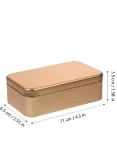 Y&D 4Pcs Tins Containers Metal Rectangular Empty Hinged Box Portable Storage with Lid Small Set for Home Organizer(Golden)  - Image 2