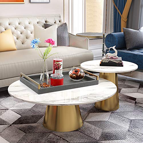 WV 17.8 * 11.8" Grey Shagreen Large Serving Tray with Brushed Gold Handle,Faux Leather Home Decorative Tray, Coffee Table Tray for Living Room, Dinning, Vanity （Grey - Image 4