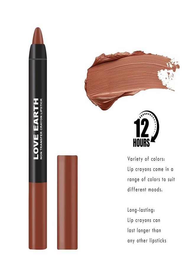 Love Earth Non-Transfer Crayon Lipstick-Coffee Rose | Lightweight & Longlasting, Smudge Proof, Transferproof, Matte | up to 12 Hours Stay - 3.5g - Image 5