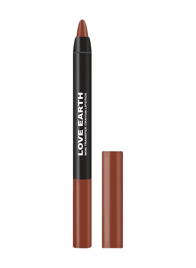 Love Earth Non-Transfer Crayon Lipstick-Coffee Rose | Lightweight & Longlasting, Smudge Proof, Transferproof, Matte | up to 12 Hours Stay - 3.5g - Image 2
