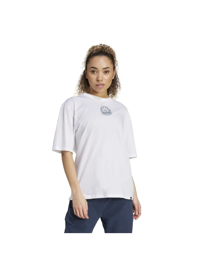 Adidas Adidas W Str G T White Graphic Tee (Short Sleeve) T-Shirts For Women