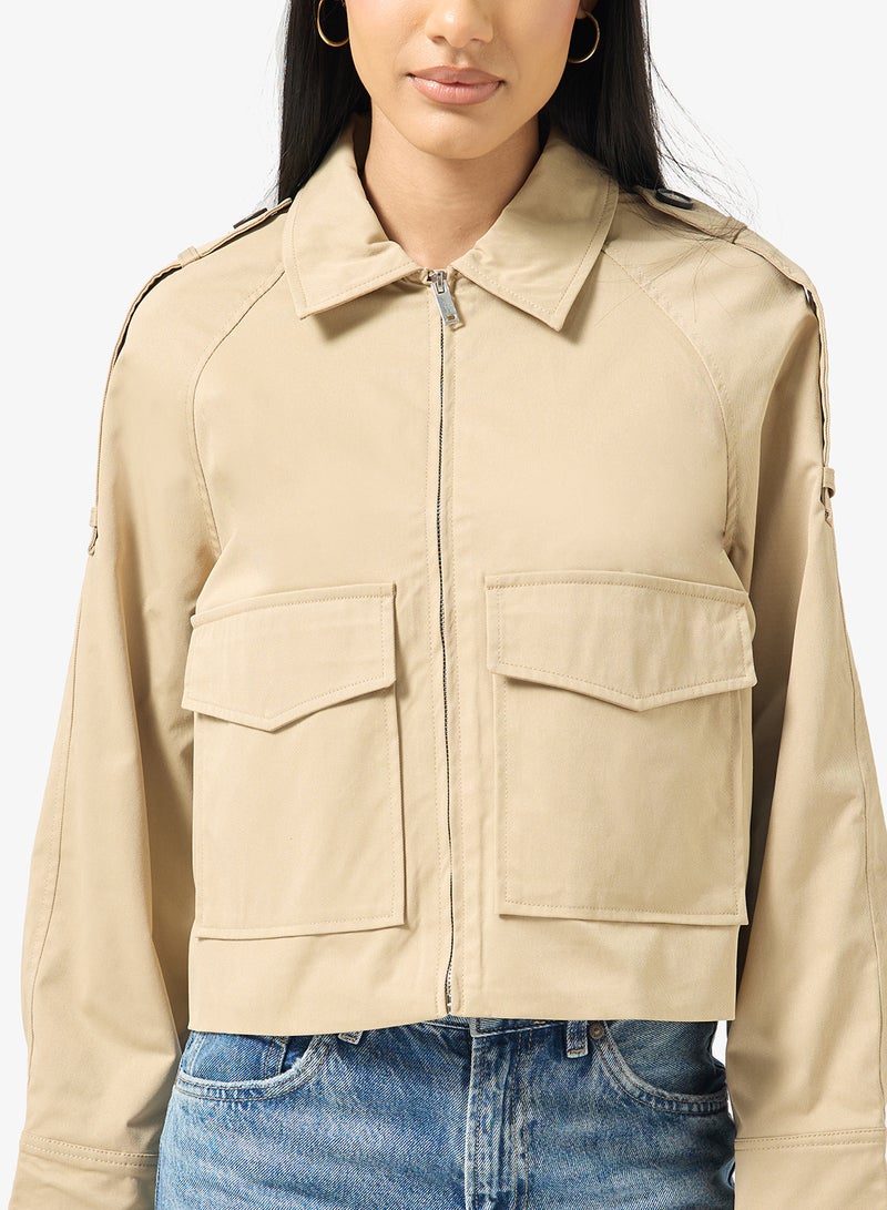 جينجر جاكيت سحاب بتفاصيل جيوب - Image 3