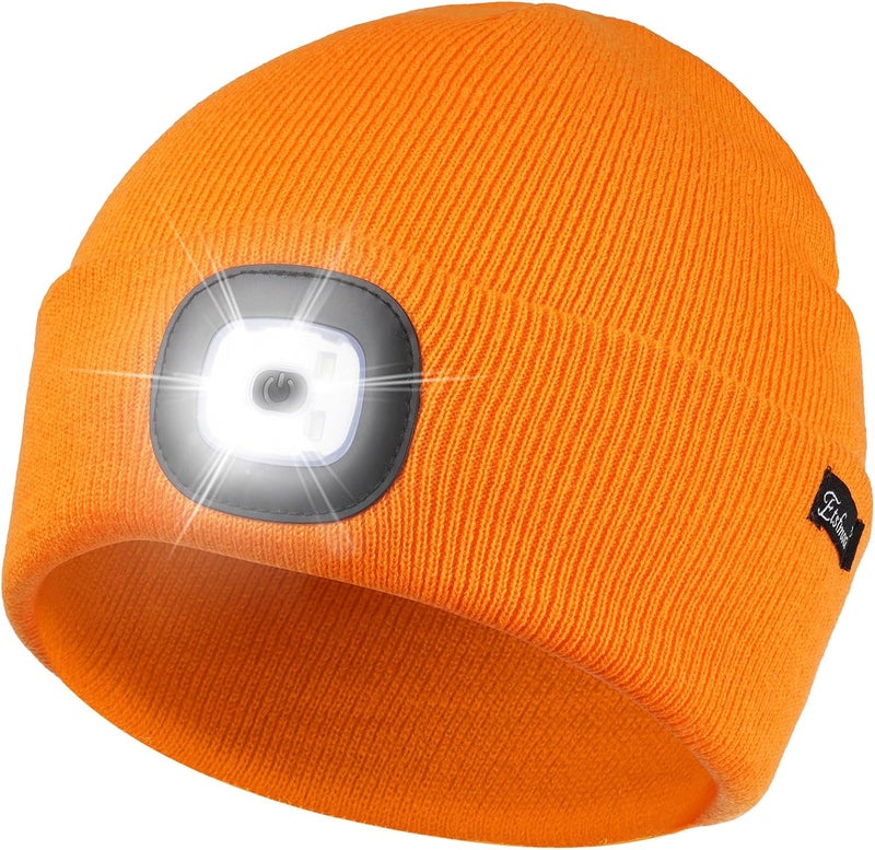 Etsfmoa Store Unisex Beanie with The Light Gifts for Men Dad Father USB Rechargeable Caps - Image 1