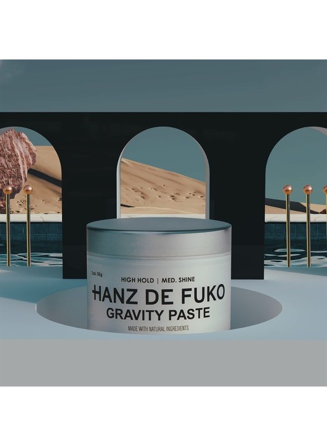 hanz de fuko معجون الجاذبية - معجون تصفيف شعر الرجال الفاخر - تثبيت قوي، لمسة لمعة متوسطة - مكونات عضوية معتمدة، 2 أونصة - Image 5