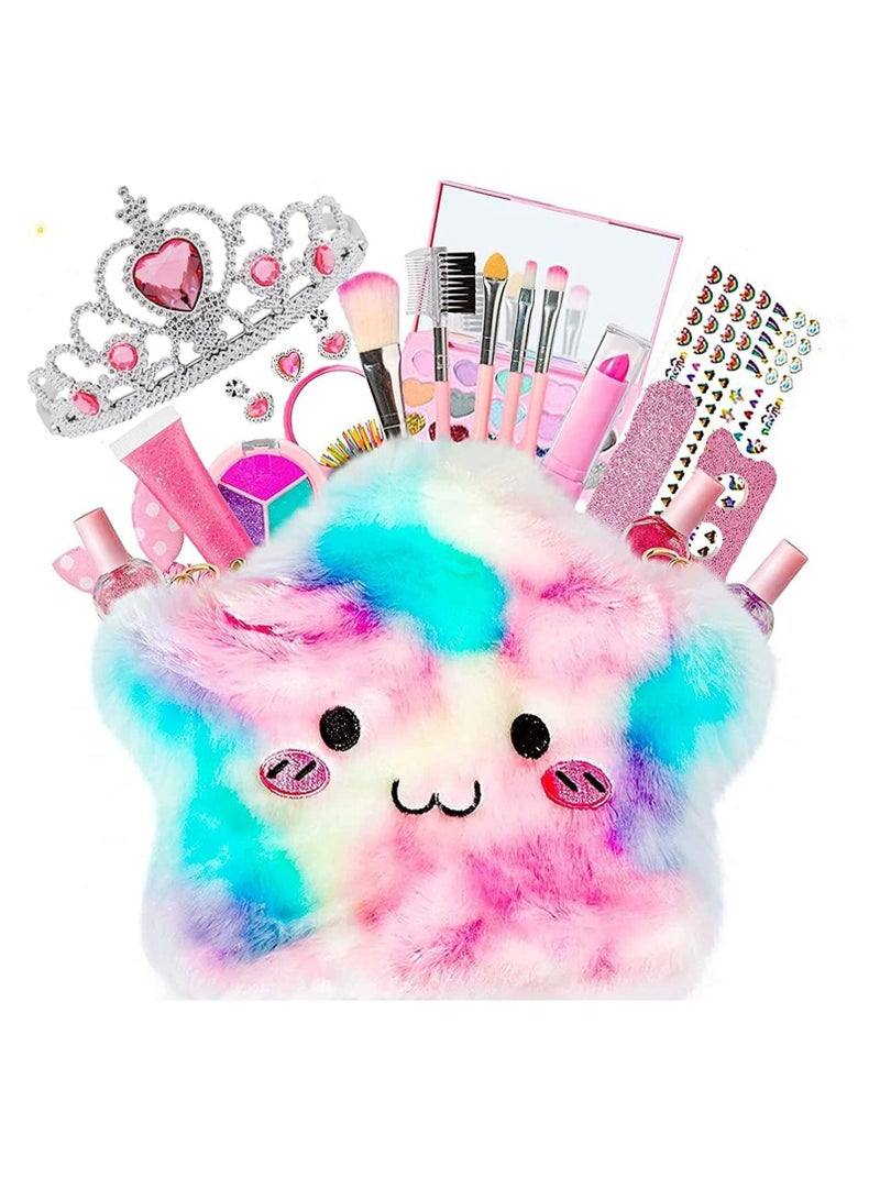 DG 21-Piece Kids Makeup Kit For Girls Princess Dress Up Makeup Set With Cute Cosmetic Makeup Bag For Little Girls Birthday Gifts - Image 1