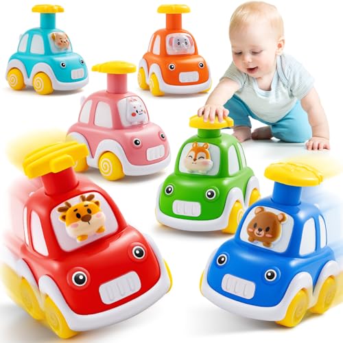 TooyBing Press and Go Car Toys for Toddlers 13 6 Pack Animal Baby Car Toys for 1 2 Year Old Boy Push Go Friction Vehicle Toys for Infants 1218 Months One First Birthday Gifts for Boys Girls - Image 1