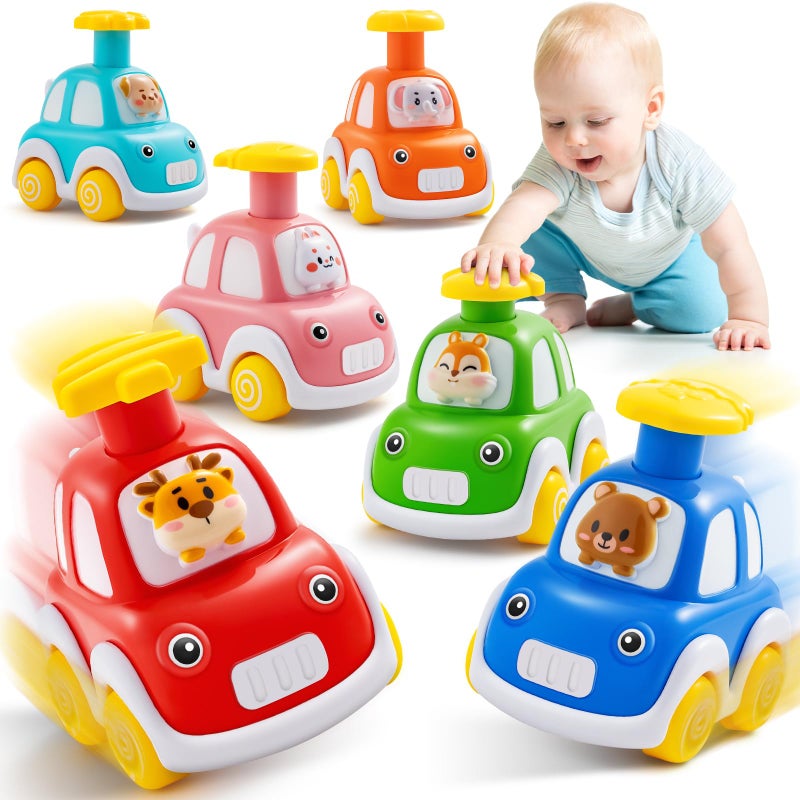 TooyBing Press and Go Car Toys for Toddlers 13 6 Pack Animal Baby Car Toys for 1 2 Year Old Boy Push Go Friction Vehicle Toys for Infants 1218 Months One First Birthday Gifts for Boys Girls - Image 2