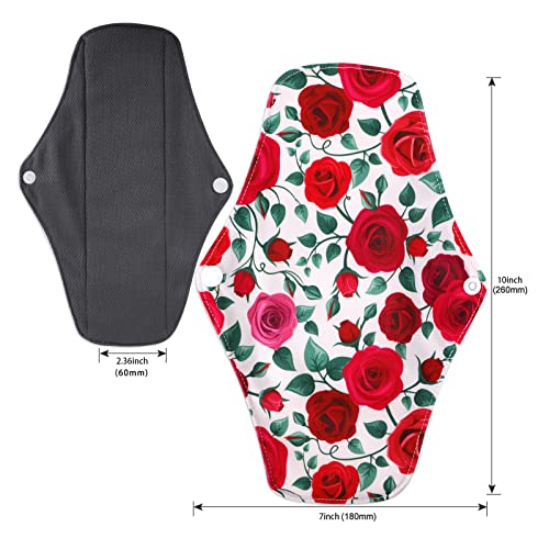 PHOGARY Reusable Menstrual Pads Breathable Mesh Surface Cloth Sanitary Pads Set for Heavy Flow with Wet Bag Washable Overnight Cloth Panty Liners with Wings for Women - Image 3